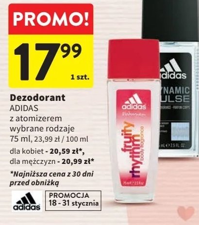 Dezodorant Adidas fruity rhythm Adidas cosmetics promocja