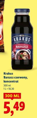Barszcz czerwony koncentrat Krakus promocja w Lidl
