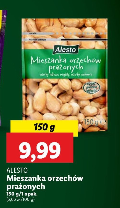 Mieszanka orzechowa prażona i solona Alesto promocja w Lidl