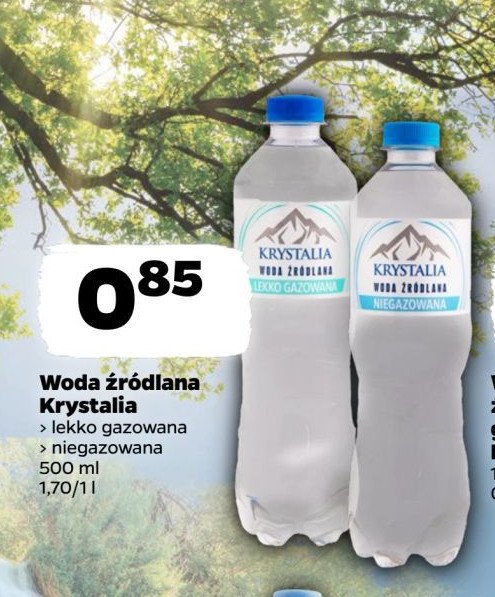 Woda lekko gazowana Krystalia promocja