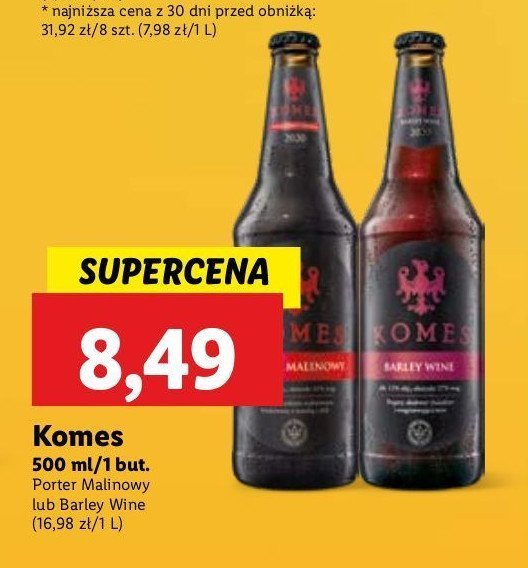 Piwo Komes porter malinowy promocja