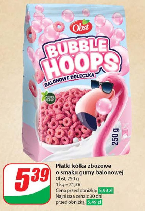 Płatki zbożowe o smaku gumy balonowej Obst promocja w Dino