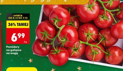 Pomidory na gałązce na wagę promocja w Biedronka