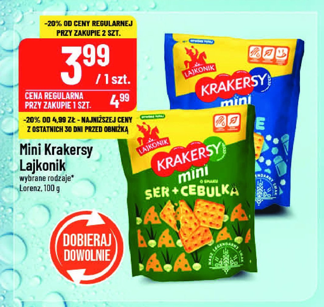 Krakersy mini ser-cebula Lajkonik krakersy promocja w POLOmarket