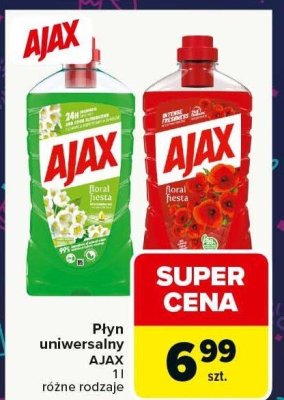 Płyn uniwersalny Ajax różne rodzaje promocja w Carrefour