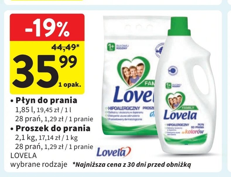 Mleczko do prania do bieli Lovela promocja