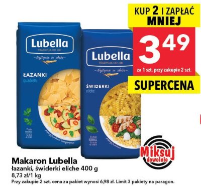 Makaron Lubella łazanki 400g promocja w LEWIATAN