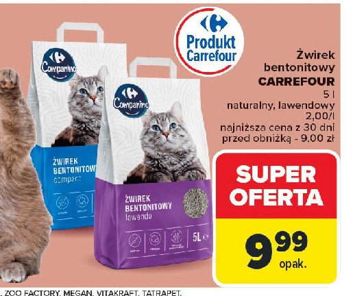 Żwirek bentonitowy naturalny Carrefour promocja