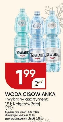 Woda Cisowianka wybrany asortyment promocja w Chata Polska