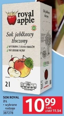 Sok Royal jabłkowy tłoczony 2 l promocja w Selgros