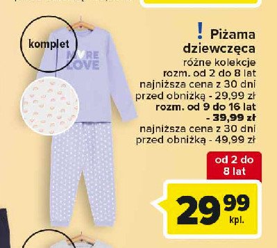 Piżama dziewczęca 2-8 lat promocja