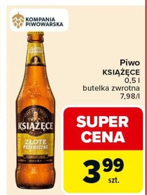 Piwo Książęce Złote Pszeniczne promocja w Carrefour