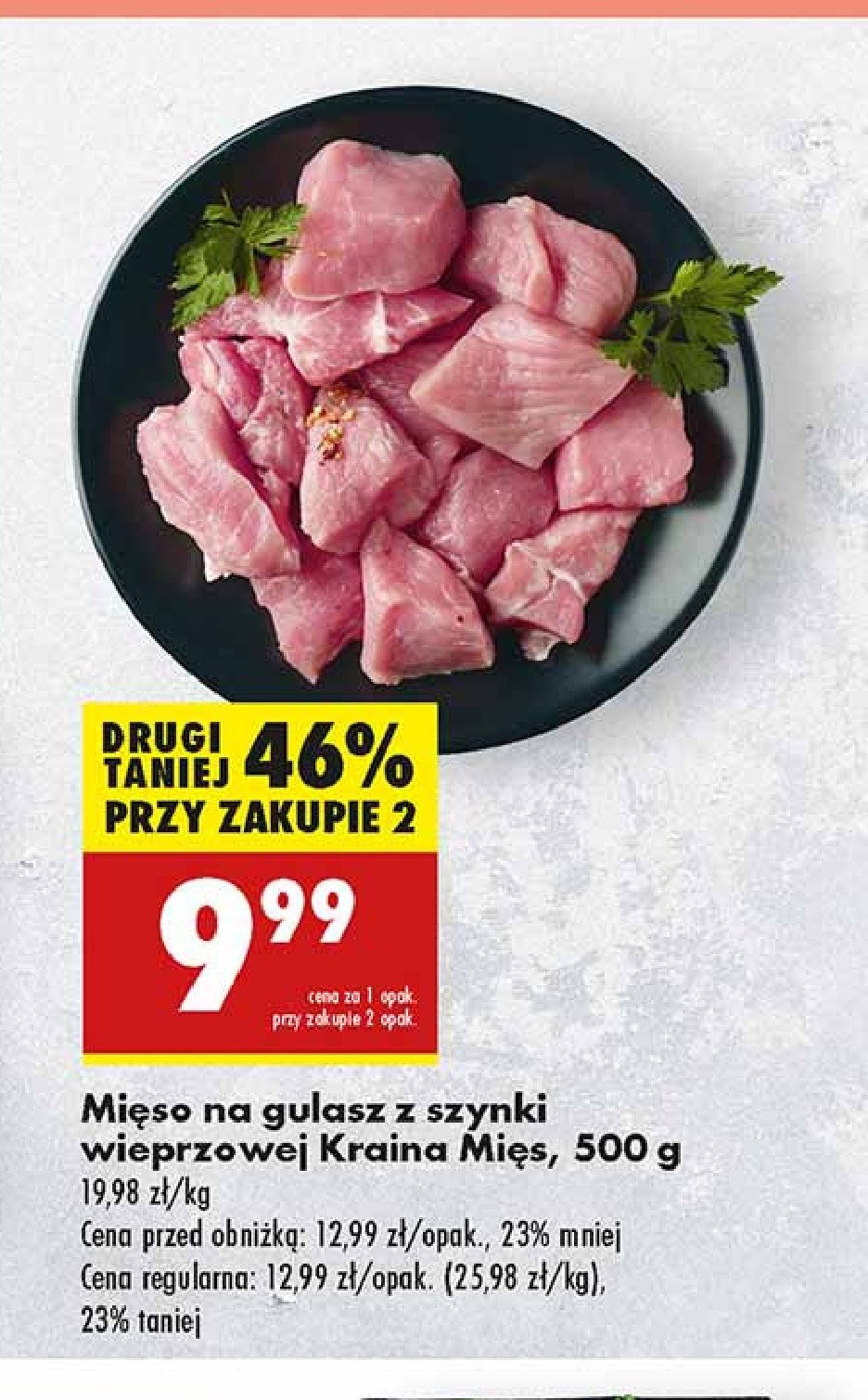 Mięso na gulasz z szynki Kraina mięs promocja w Biedronka