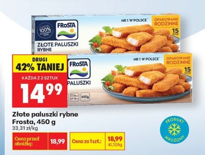 Złote paluszki rybne Frosta, 450 g promocja w Biedronka