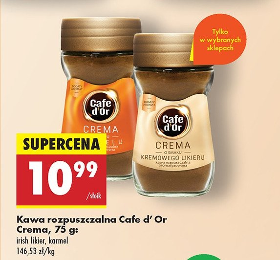 Kawa o smaku irish likier Cafe d'or crema promocja w Biedronka