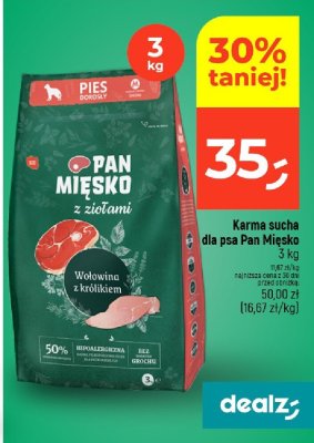 Karma sucha dla psa Pan Mięsko z ziołami 3 kg promocja w Dealz