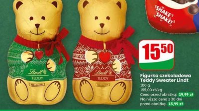 Figurka czekoladowa Teddy Sweater Lindt promocja w Dino
