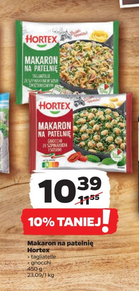 Makaron na patelnię gnocchi ze szpinakiem Hortex promocja