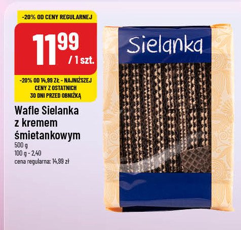 Wafle z kremem o smaku śmietankowym Sielanka promocja w POLOmarket