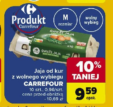 Jaja z wolnego wybiegu kl. m Carrefour promocja