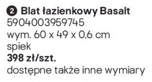 Blat łazienkowy Basalt promocja w Castorama