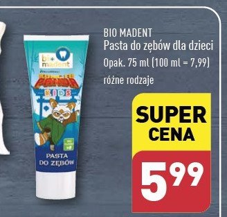 Pasta do zębów madagaskar BIO MADENT KIDS promocja