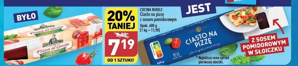 Ciasto na pizzę z sosem pomidorowym Cucina nobile promocja