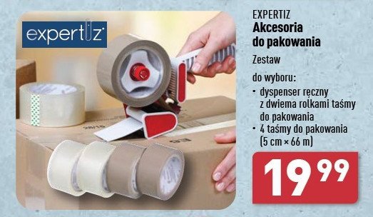 Dyspenser ręczny do taśmy + 2 rolki taśmy do pakowania Expertiz promocja