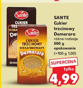 Cukier trzcinowy nierafinowany drobny Sante demerara promocja w Kaufland