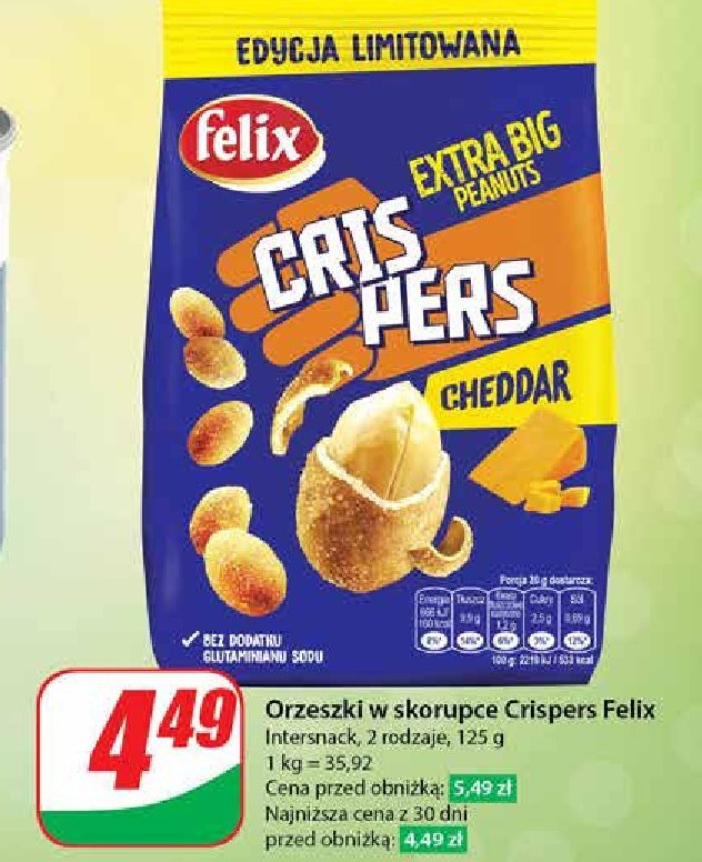 Orzeszki cheddar Felix crispers promocja