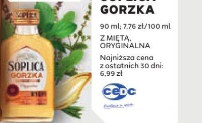 Soplica gorzka z miętą 90 ml promocja w Stokrotka