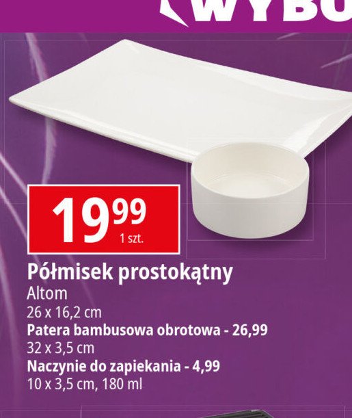 Półmisek prostokątny 26 x 16.2 cm Altom promocja w Leclerc