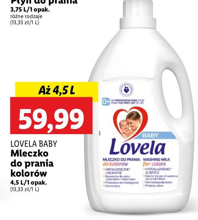 Mleczko do prania do kolorów Lovela baby promocja w Lidl