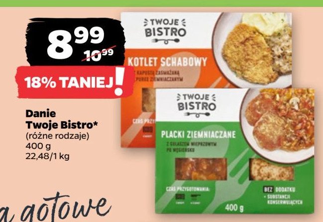 Kotlet schabowy z kapustą zasmażaną i puree ziemniaczanymi TWOJE BISTRO promocja