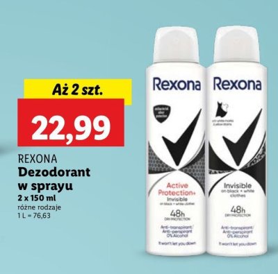 Dezodorant active protection invisible + black & white invisible Rexona zestaw promocja