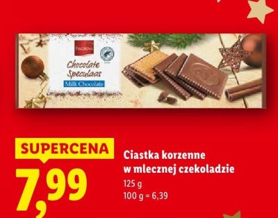 Czekolada mleczna Ciastka korzenne w mlecznej czekoladzie promocja w Lidl