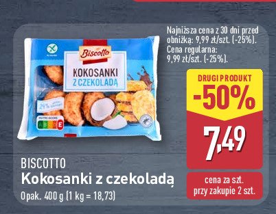 Kokosanki z czekoladą Biscotto promocja w Aldi