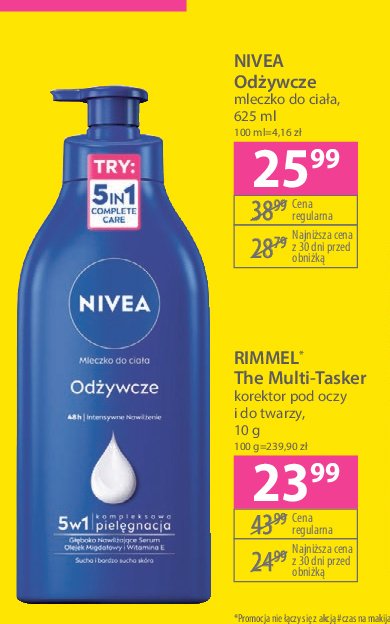 Mleczko odżywcze skóra bardzo sucha z pompką Nivea promocja