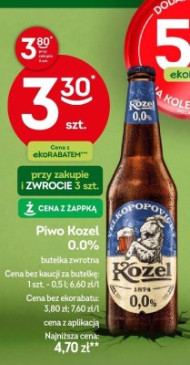 Piwo Kozel 0.0% promocja w Żabka