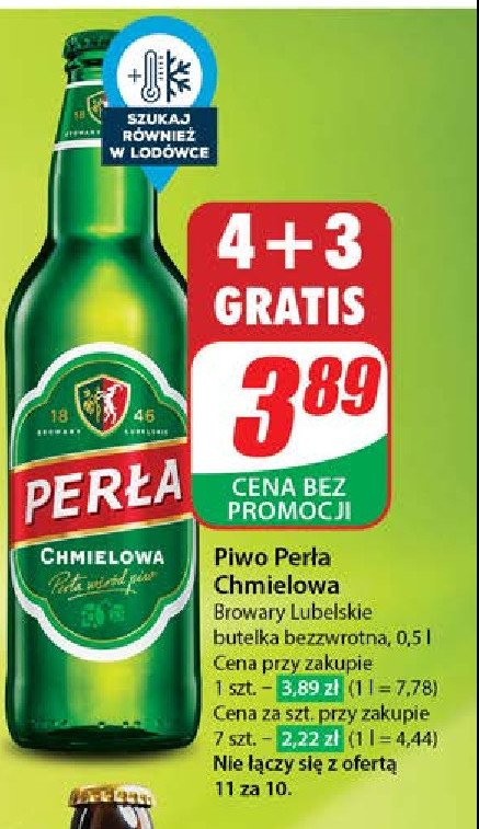 Piwo Perła chmielowa promocja w Dino