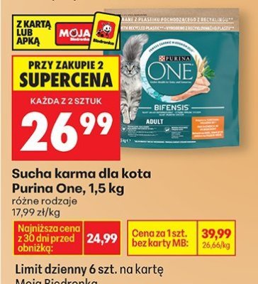 Sucha karma dla kota 1,5 kg różne rodzaje promocja w Biedronka