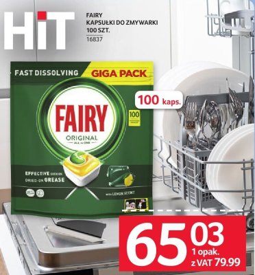 Kapsułki do zmywarki Fairy Original 100 szt. promocja w Selgros