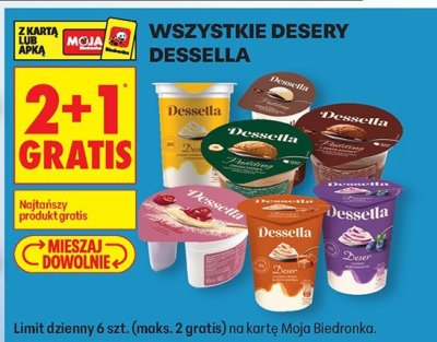 Deser wszystkie rodzaje 2+1 GRATIS promocja w Biedronka