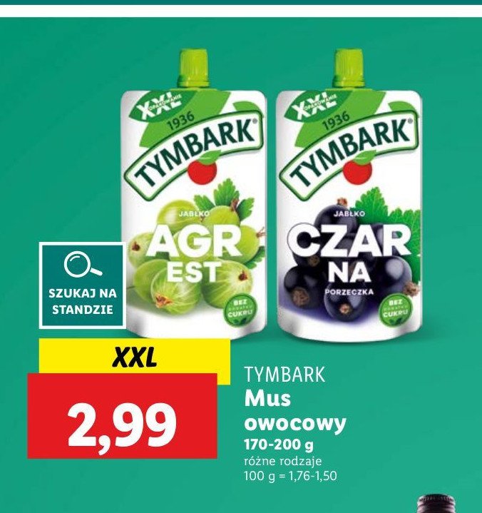 Mus jabłko agrest Tymbark promocja w Lidl