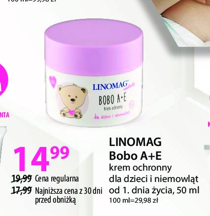 Krem z witaminami a + e Linomag promocja