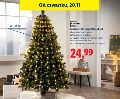 Łańcuch świąteczny z obręczą 170 diod LED promocja w Lidl