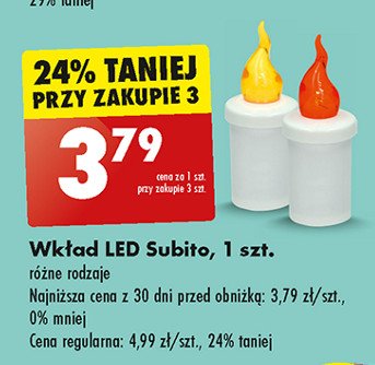 Wkład led 30 dni żółty Subito promocja