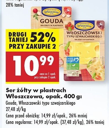 Ser włoszczowski typu szwajcarskiego Włoszczowa promocja w Biedronka