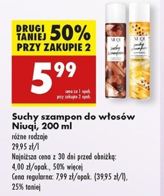 Suchy szampon tropical frutis Niuqi promocja