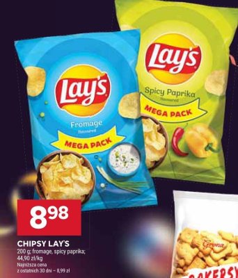 Chipsy LAY'S fromage, spicy paprika promocja w Stokrotka